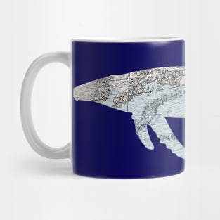 Humpback Whale cut from map of Alaska Coastline Mug